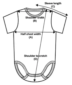 BABY BODYSUIT mérettáblázat