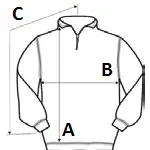 HOLBECK HALF ZIP FLEECE mérettáblázat